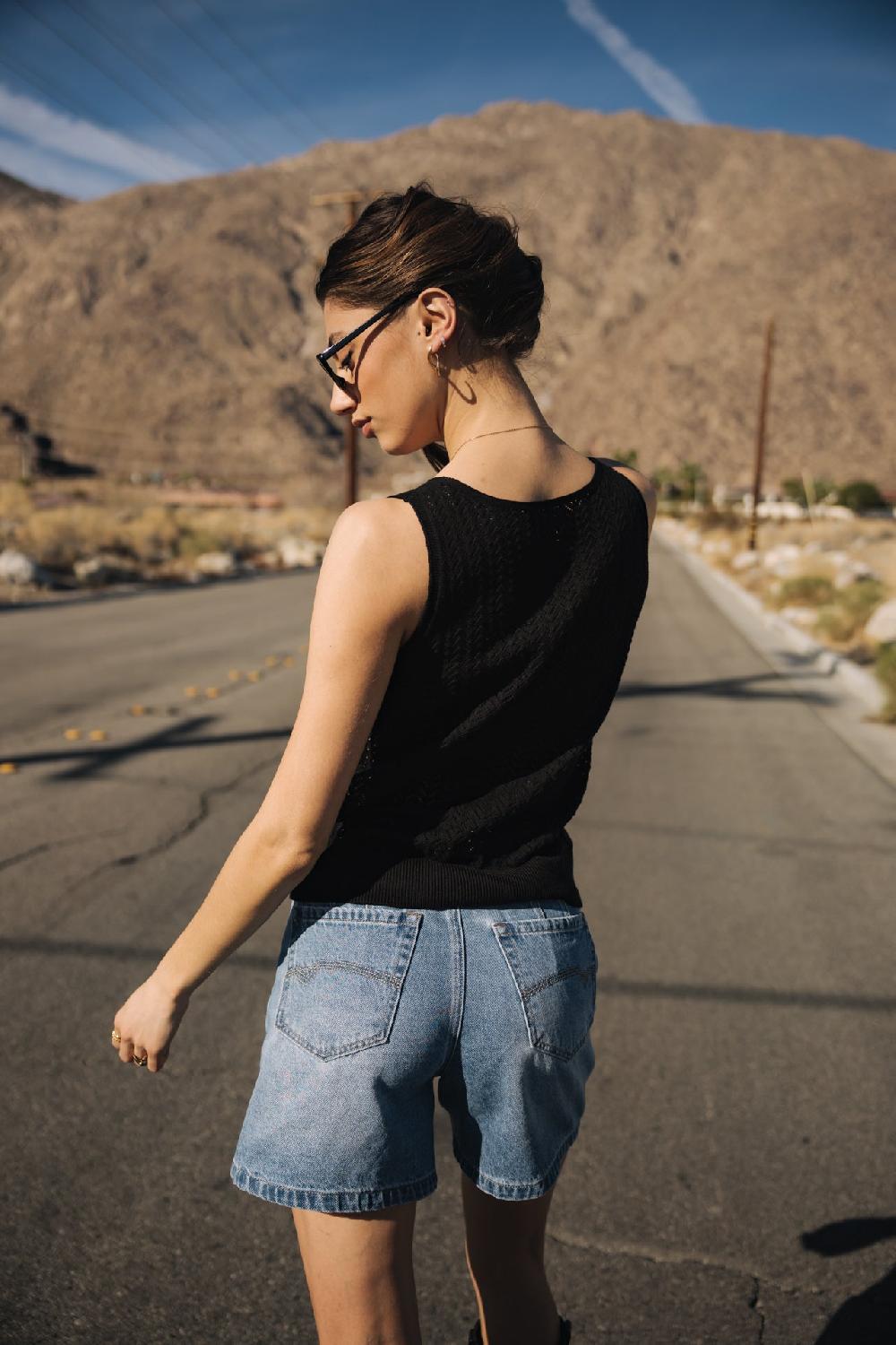 Freeman T. Porter Daria Pointelle Débardeur Col V Femme Black