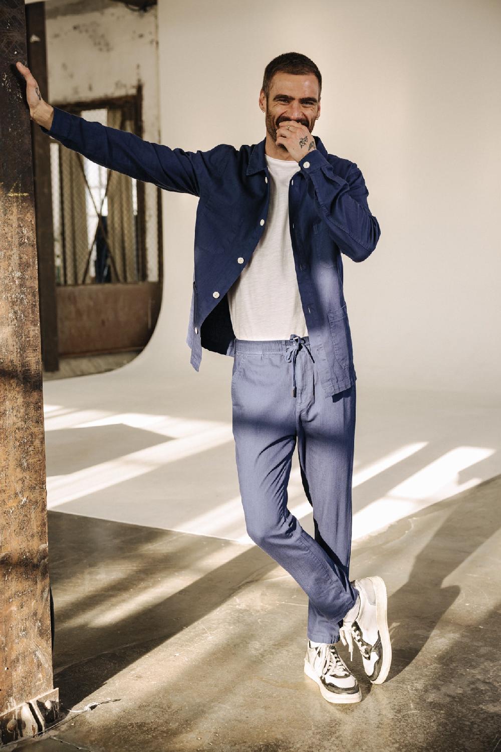 Freeman T. Porter Derek Cot Slub Pantalon Relax Homme Blueprint