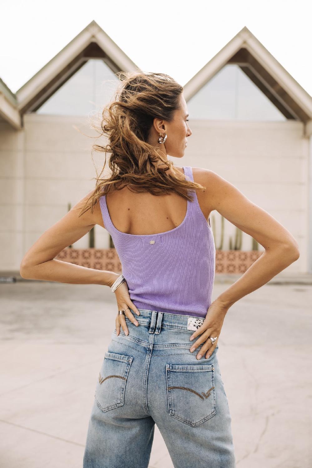 Freeman T. Porter Doriana Rib Débardeur Col V Femme Lavender