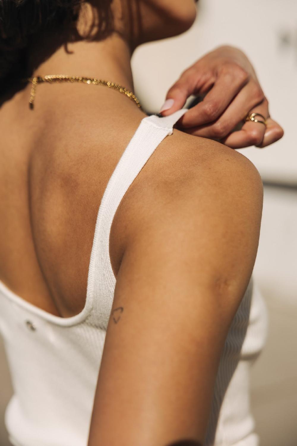 Freeman T. Porter Doriana Rib Débardeur Col V Femme Off White