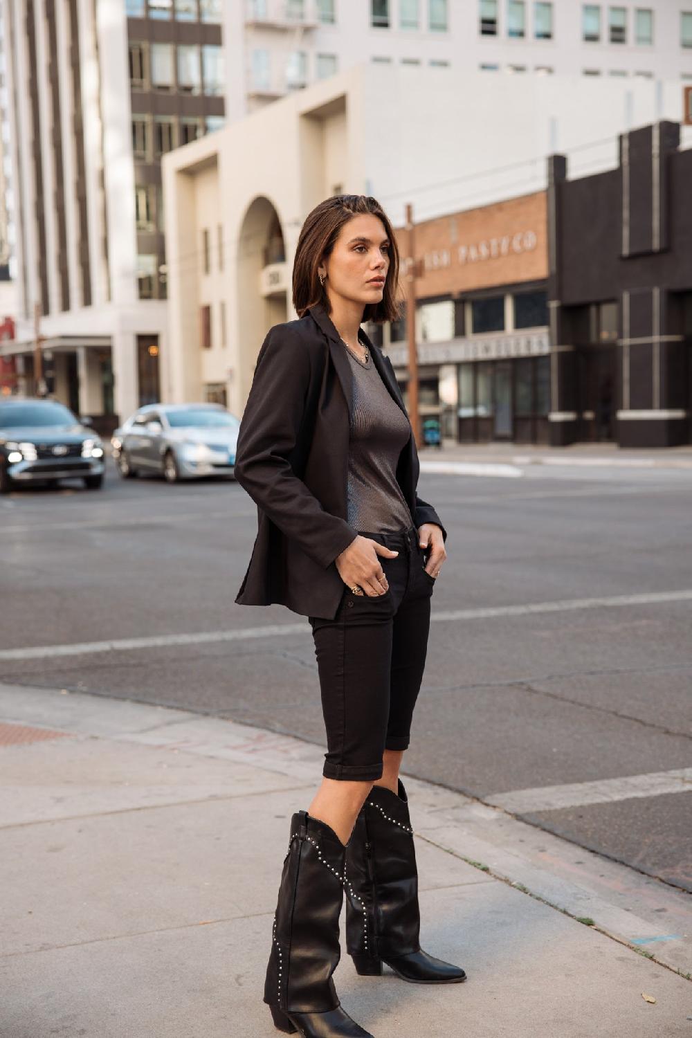 Freeman T. Porter Dorine Foiled Débardeur Lamé Femme Carbone