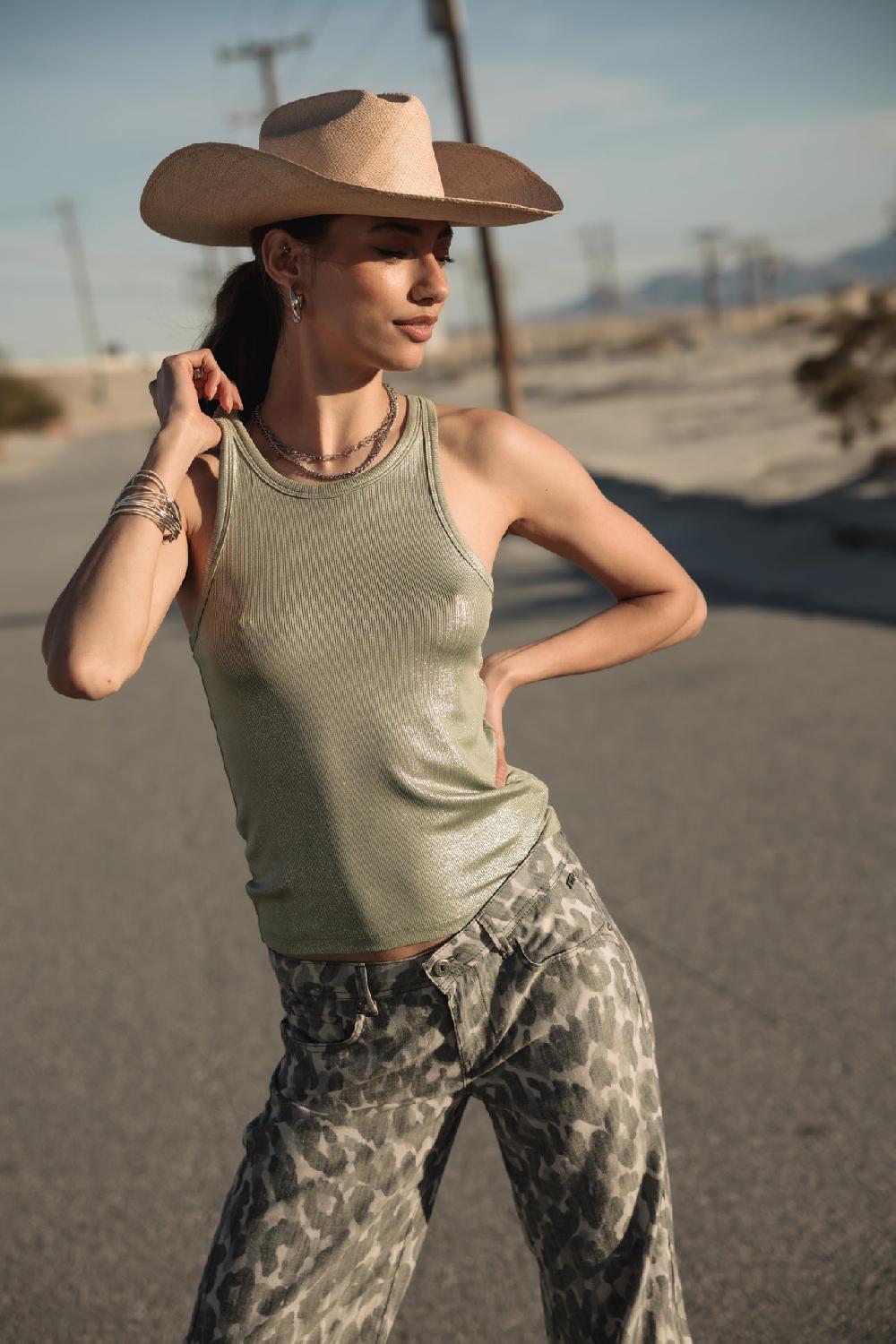 freeman t. porter Dorine Foiled Débardeur lamé Femme sage