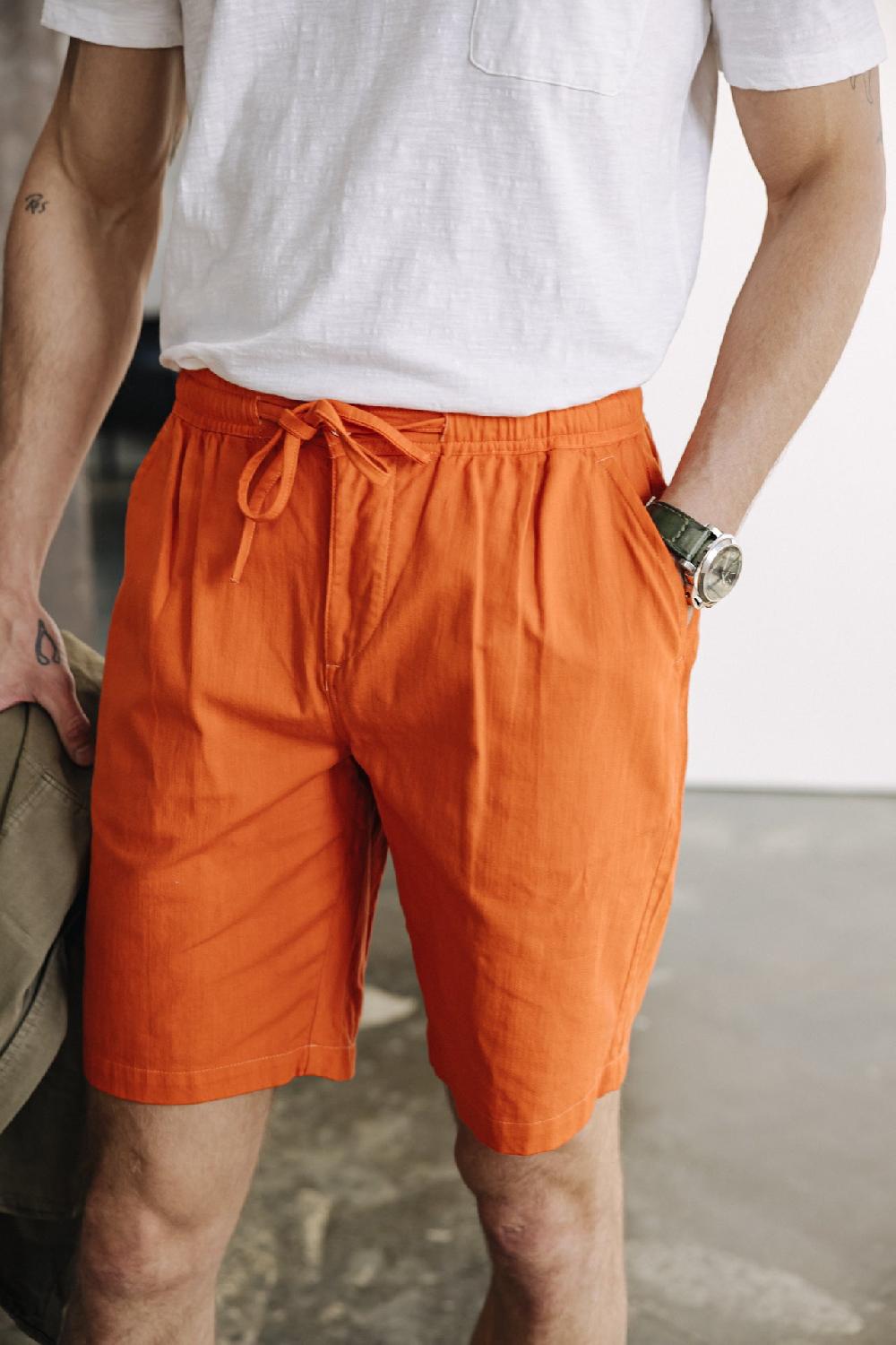 Freeman T. Porter Doug Cot Slub Short Relax Homme Firecracker