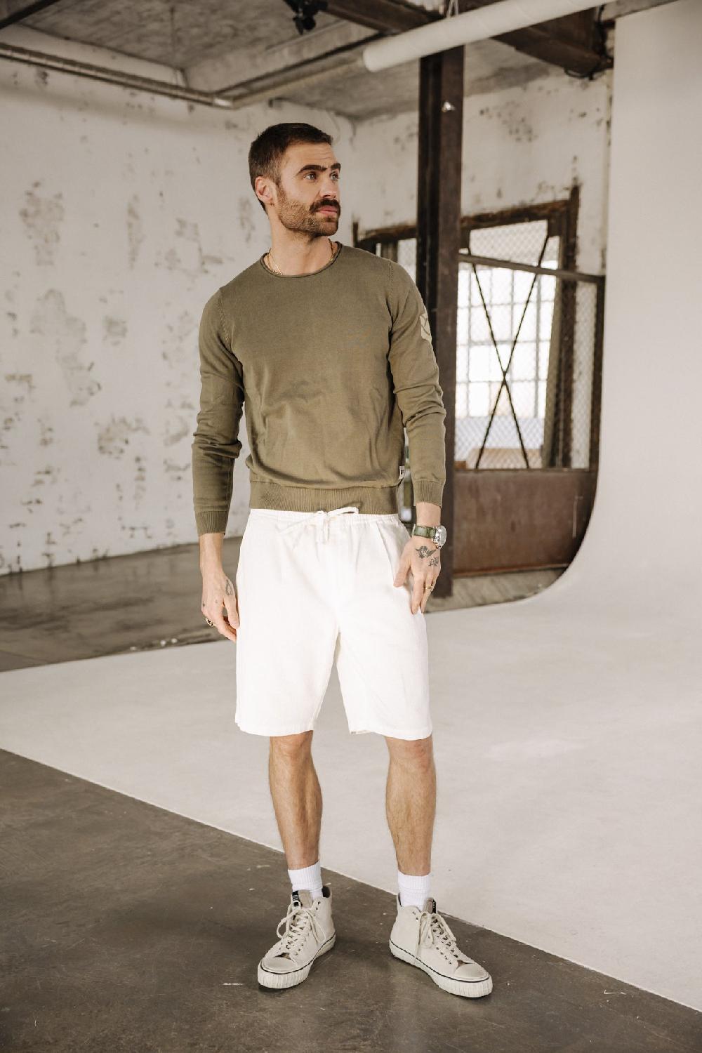 Freeman T. Porter Doug Cot Slub Shorts Relax Homme Snow White