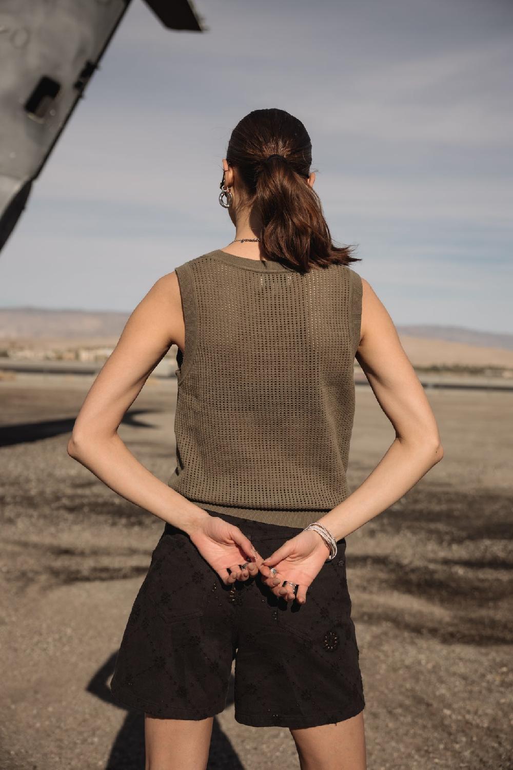 Freeman T. Porter Dulcia Mesh Débardeur En Résille Femme Four Leaf Clover