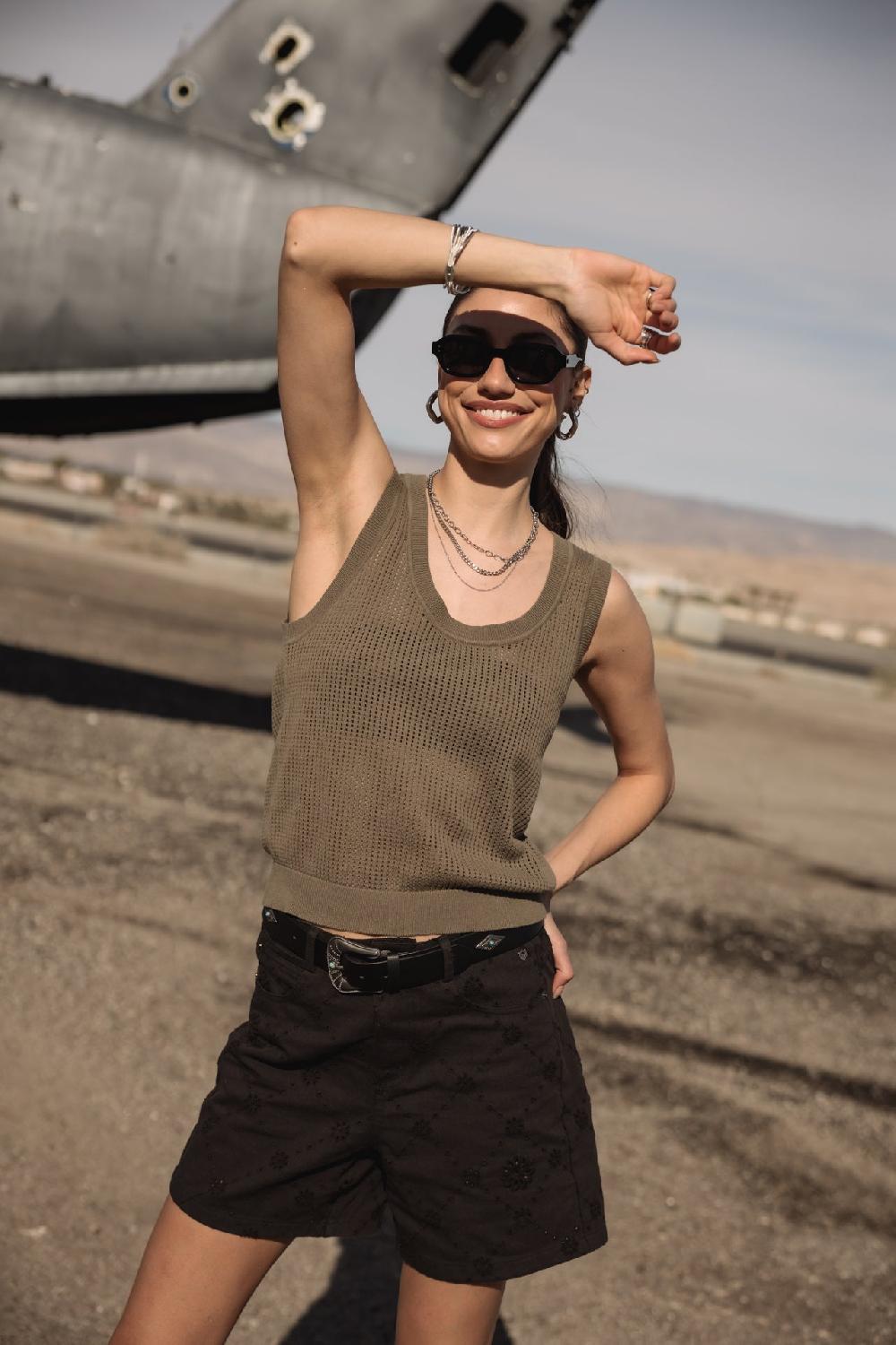 freeman t. porter Dulcia Mesh Débardeur en résille Femme four leaf clover