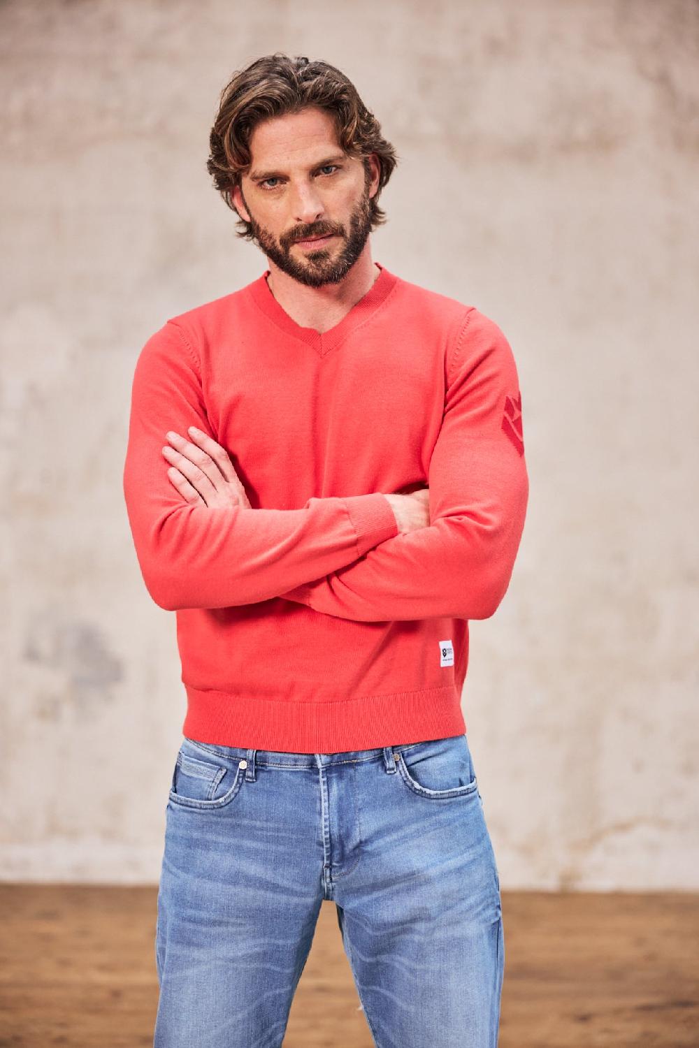 Freeman T. Porter Edgar Conwy Pull Col V Homme Firecracker