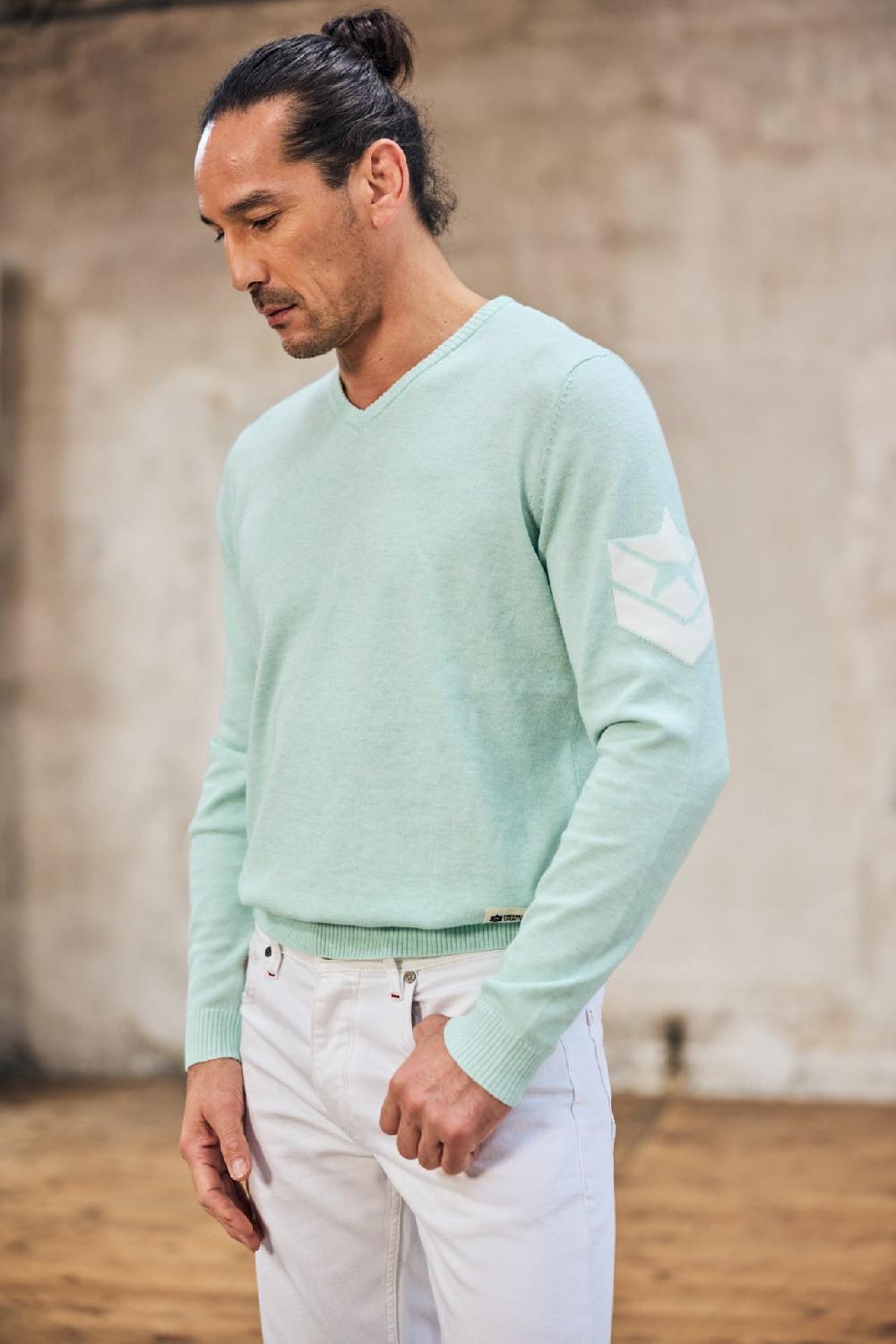 Freeman T. Porter Edgar Trosa Pull Col V Homme Glacier