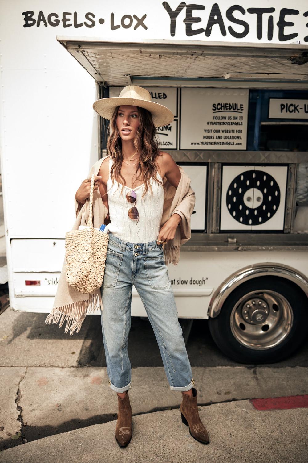 Freeman T. Porter Edita Denim Jeans Taille Haute Femme Figari