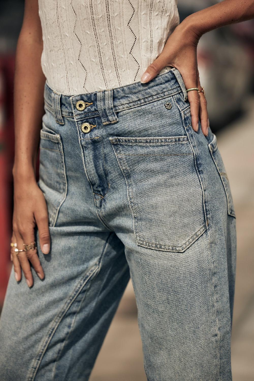 Freeman T. Porter Edita Denim Jeans Taille Haute Femme Figari