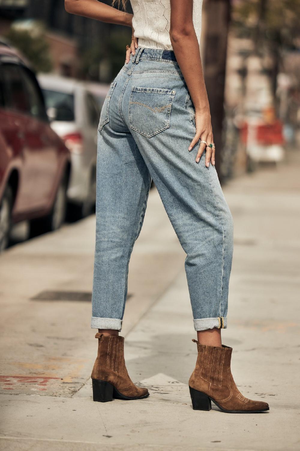 Freeman T. Porter Edita Denim Jeans Taille Haute Femme Figari