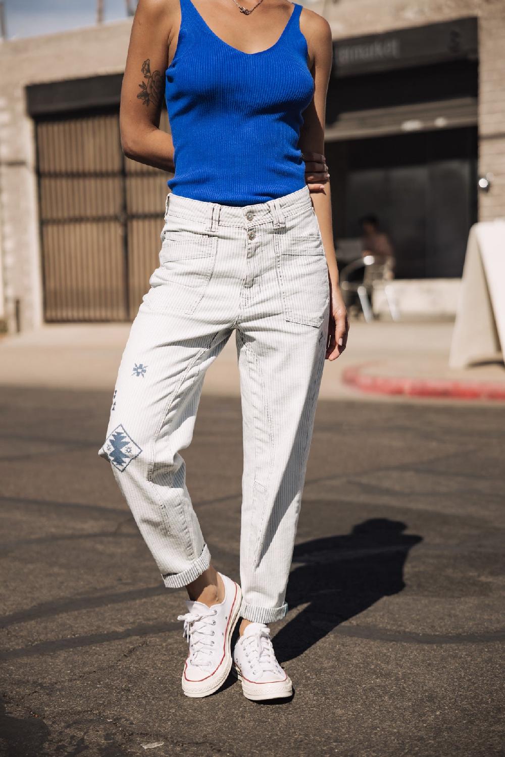 freeman t. porter Edita SDM Jeans taille haute à rayures Femme bossanova