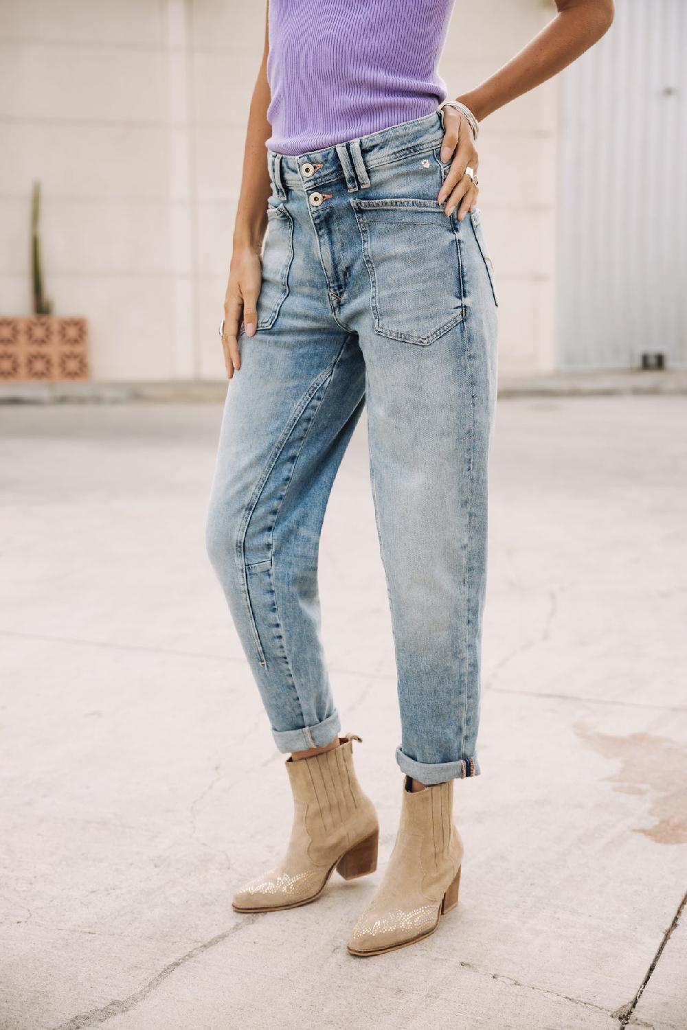 Freeman T. Porter Edita SDM Jeans Taille Haute Femme Palermo Med