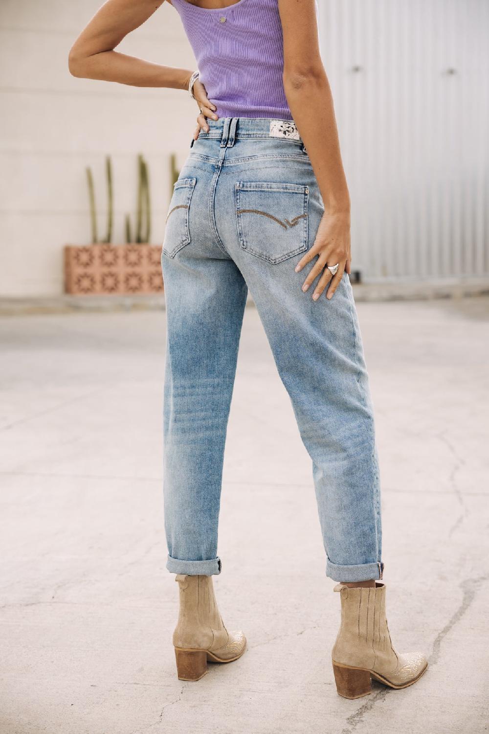 Freeman T. Porter Edita SDM Jeans Taille Haute Femme Palermo Med