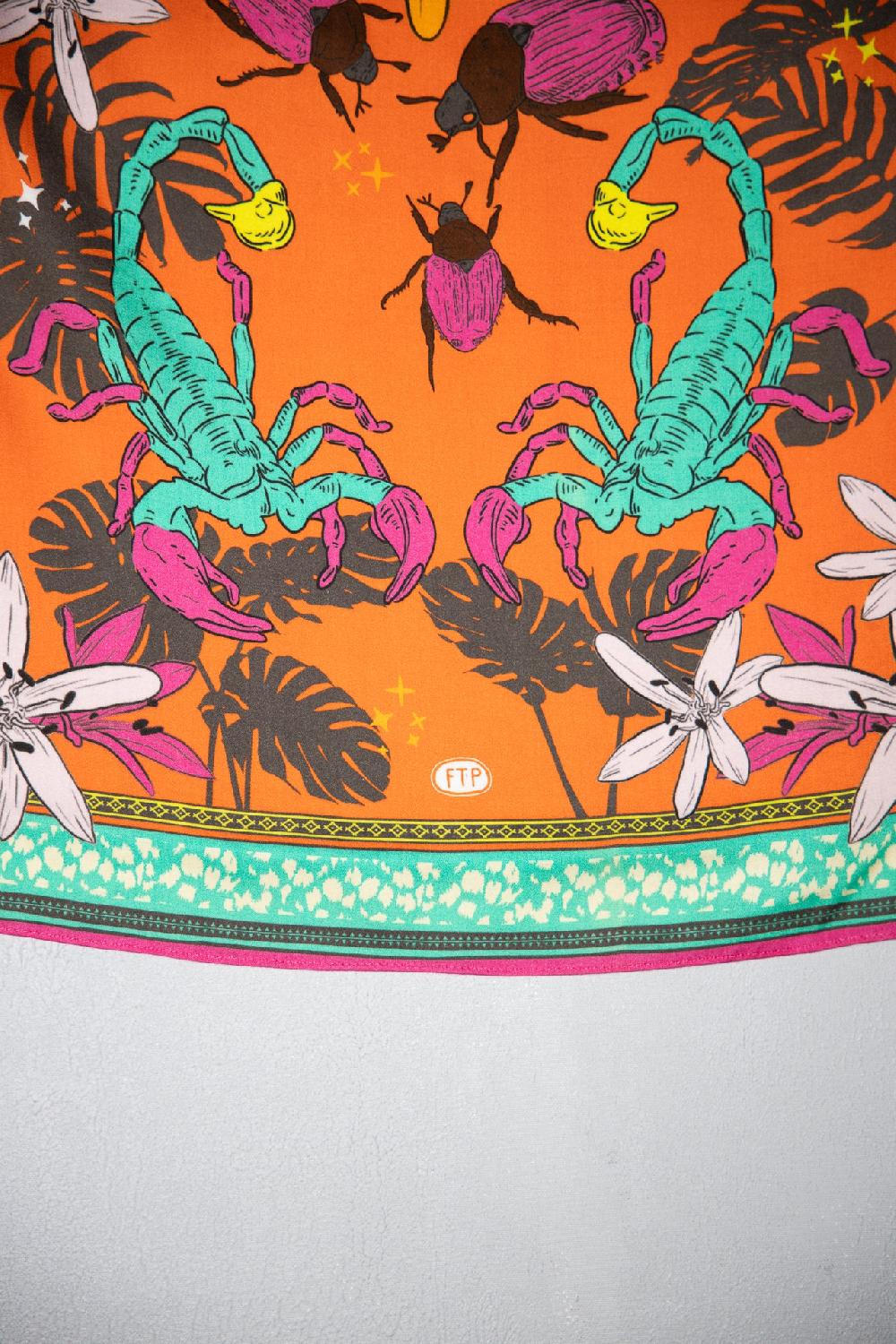 Freeman T. Porter Fathia Desert Wildlife Big Foulard Imprimé Femme Vibrant Orange
