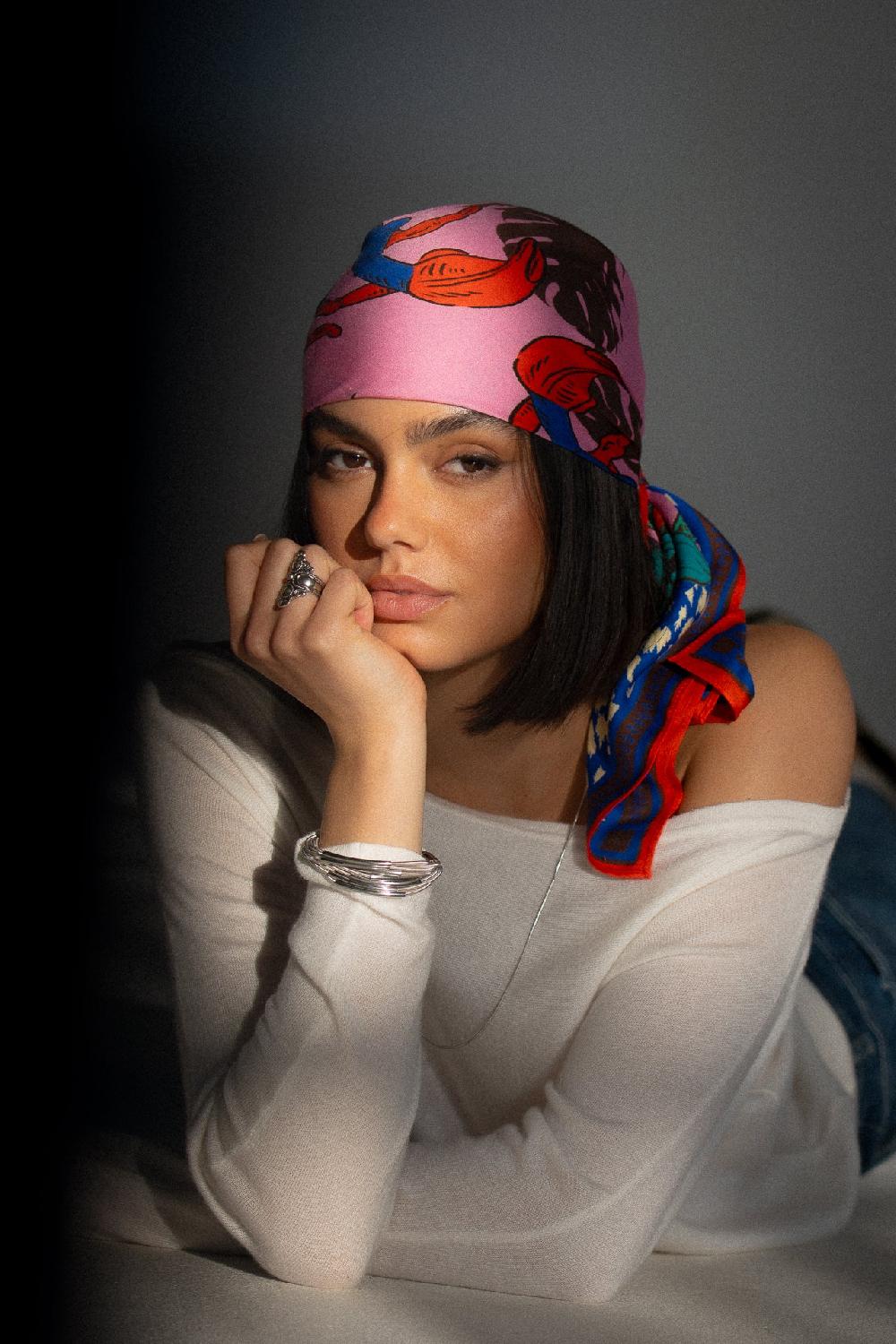 Freeman T. Porter Fathia Desert Wildlife Small Foulard Imprimé Femme Pink Frosting