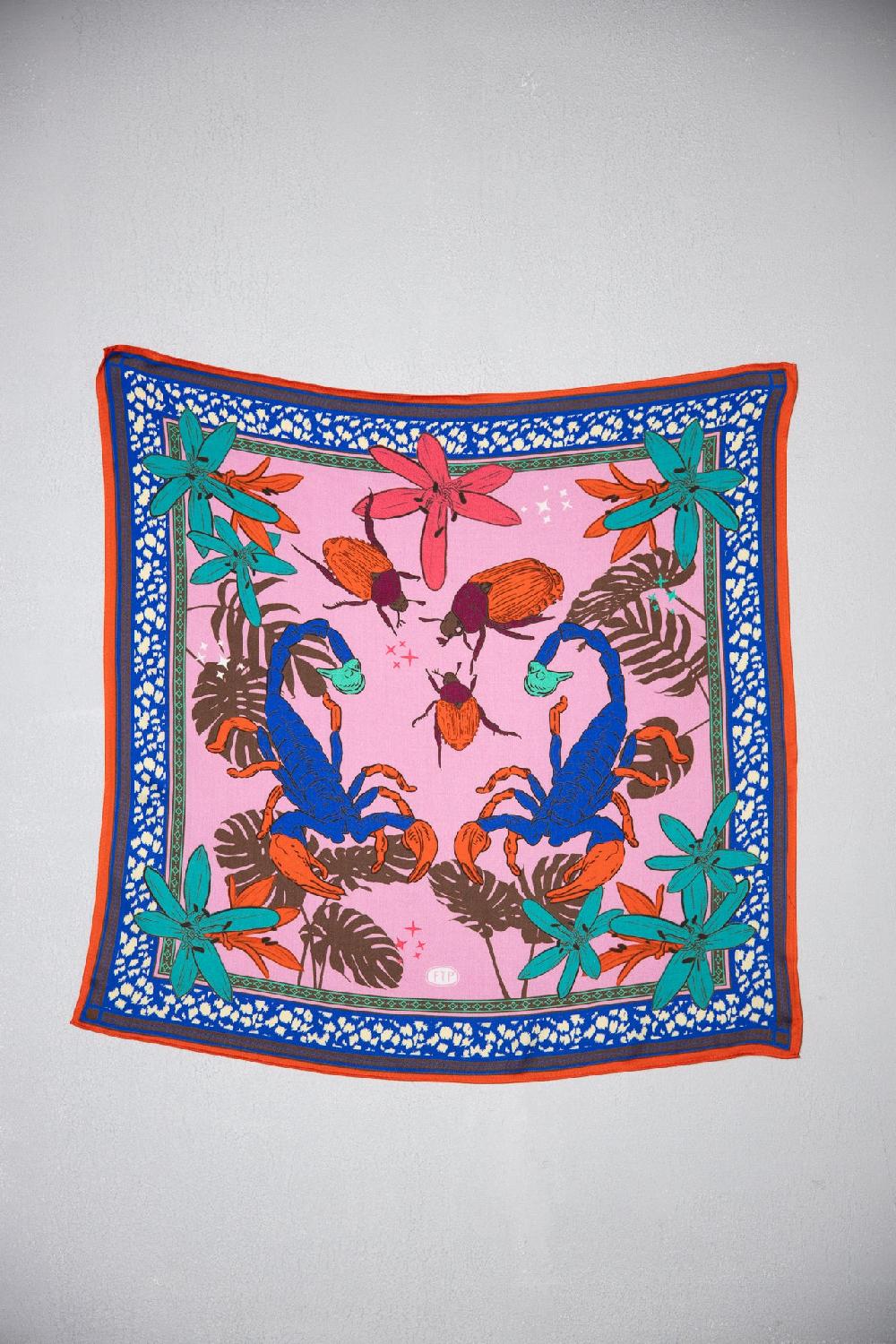 Freeman T. Porter Fathia Desert Wildlife Small Foulard Imprimé Femme Pink Frosting