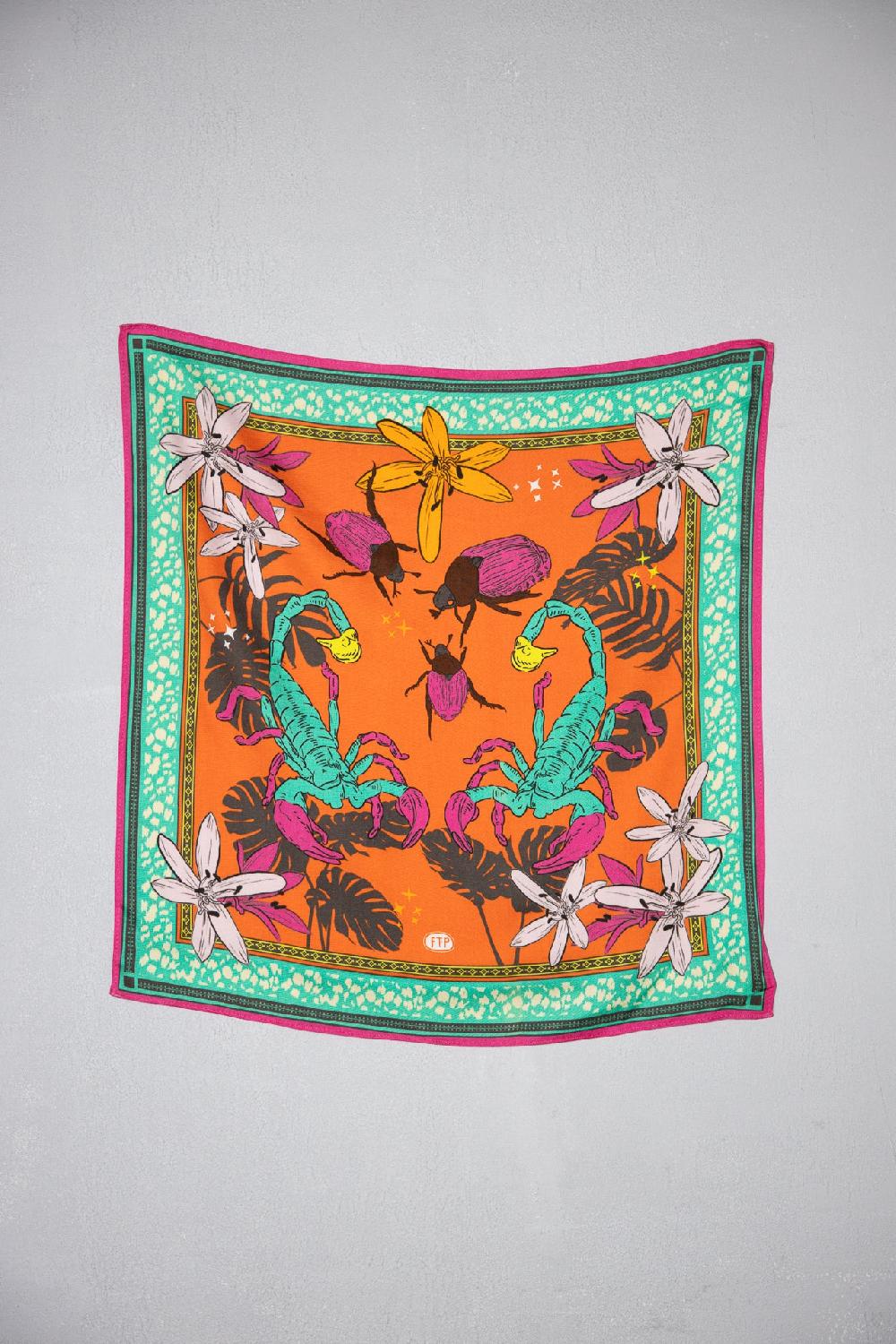 freeman t. porter Fathia Desert Wildlife Small Foulard imprimé Femme vibrant orange