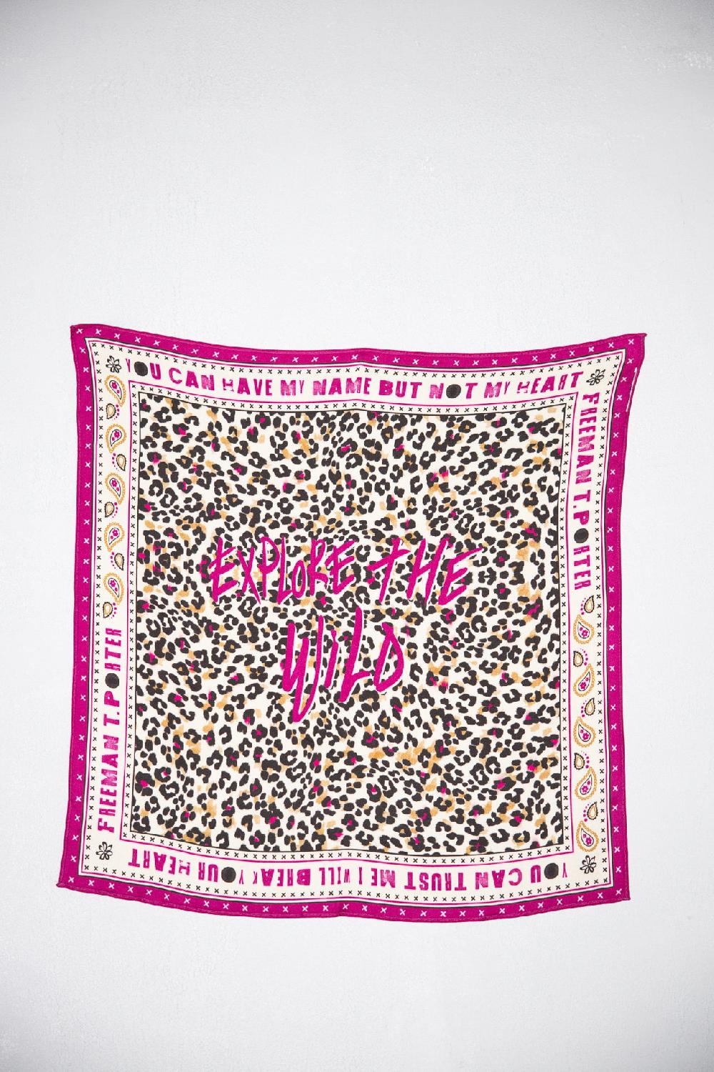 Freeman T. Porter Fathia Wild Leopard Big Foulard Imprimé Femme Pearled Ivory