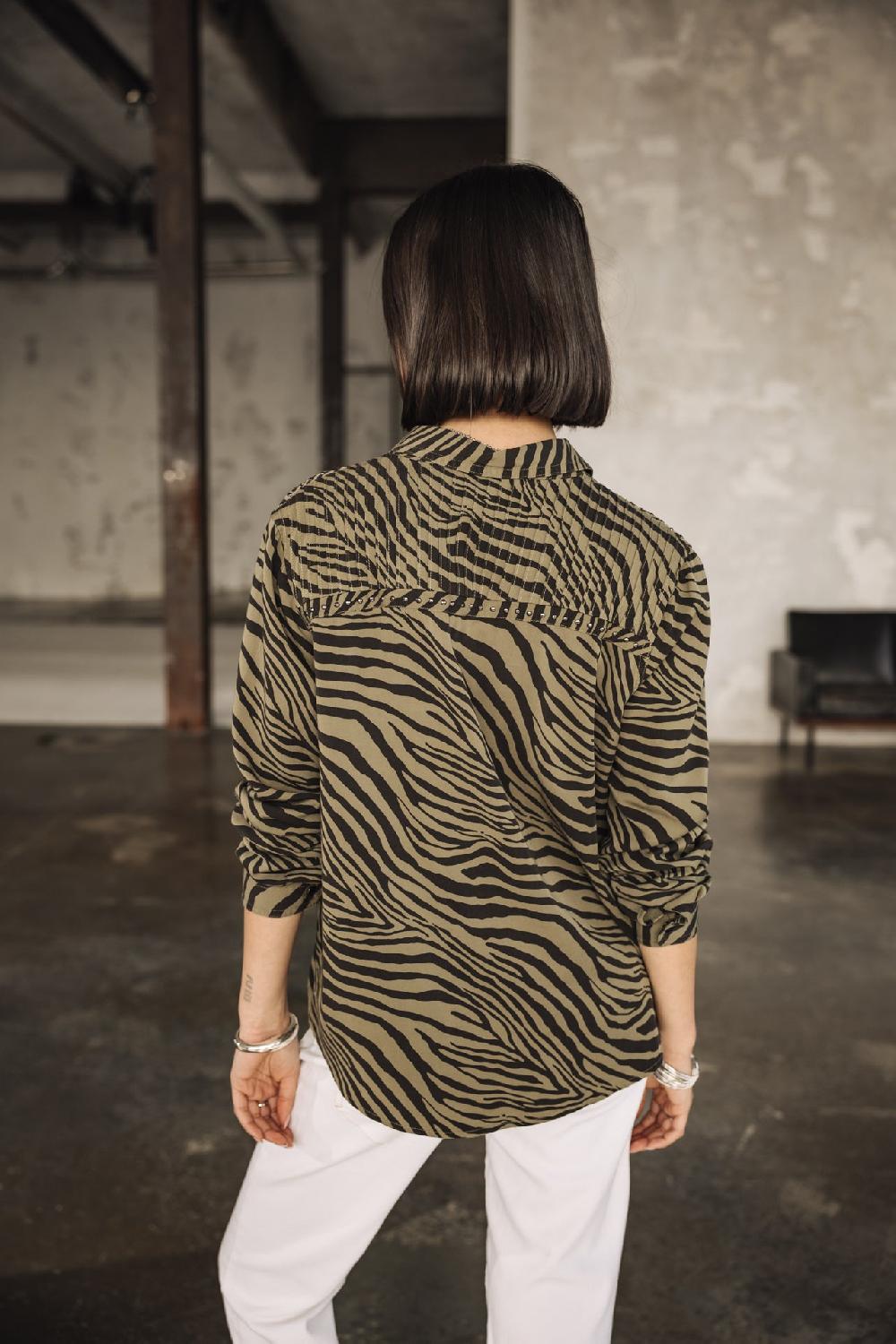 Freeman T. Porter Felicie Svanna Chemise Imprimée Femme Dusty Olive