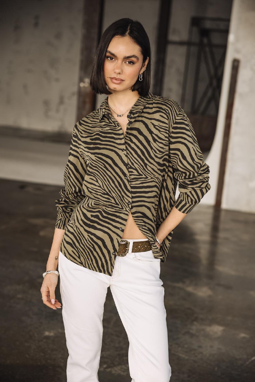 freeman t. porter Felicie Svanna Chemise Imprimée Femme dusty olive