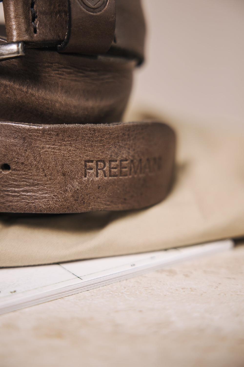 Freeman T. Porter Agust Ceinture En Cuir Homme Grey