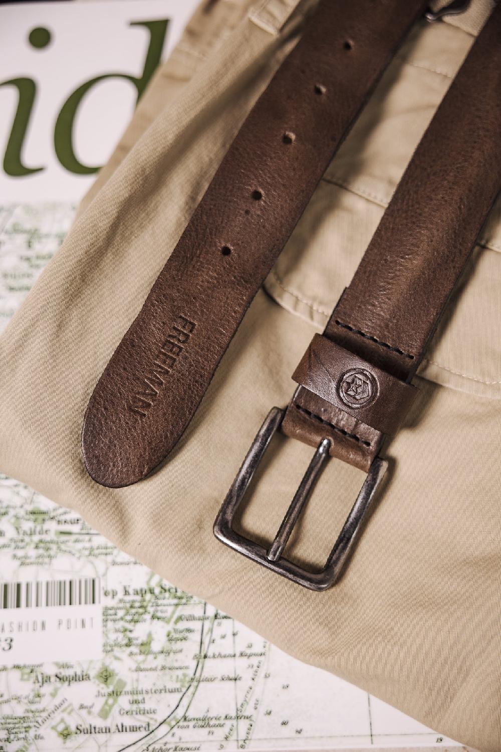 Freeman T. Porter Agust Ceinture En Cuir Homme Grey