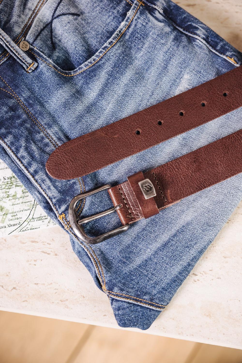 Freeman T. Porter Axen Ceinture En Cuir Homme Brown