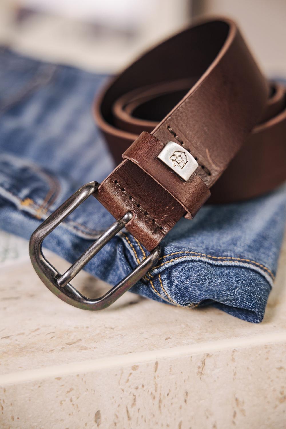 Freeman T. Porter Axen Ceinture En Cuir Homme Brown