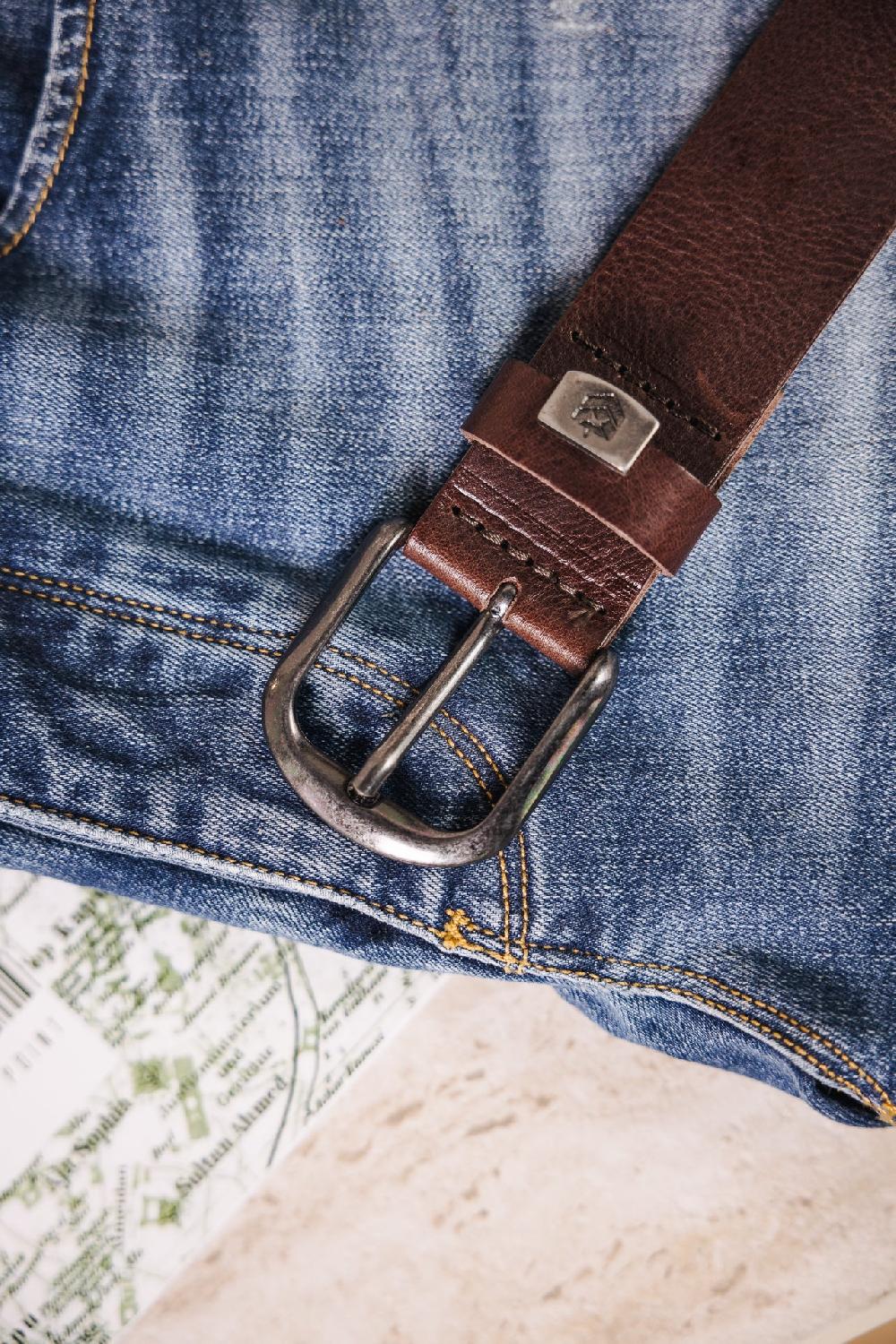 Freeman T. Porter Axen Ceinture En Cuir Homme Brown