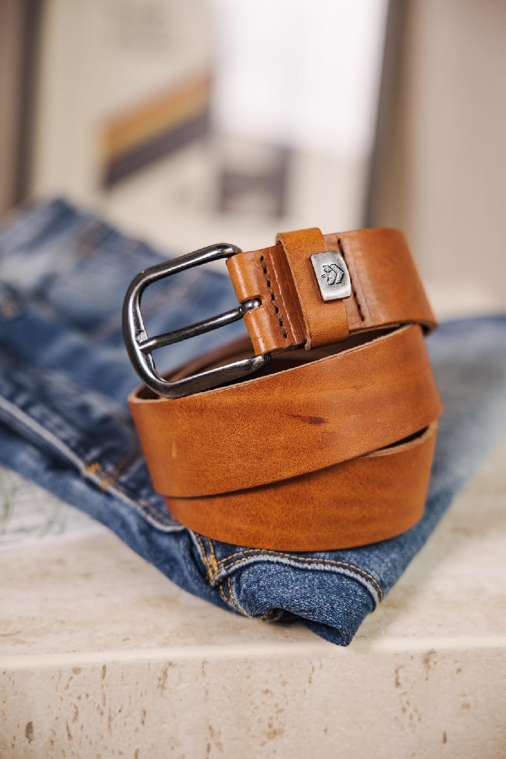 Freeman T. Porter Axen Ceinture En Cuir Homme Tan