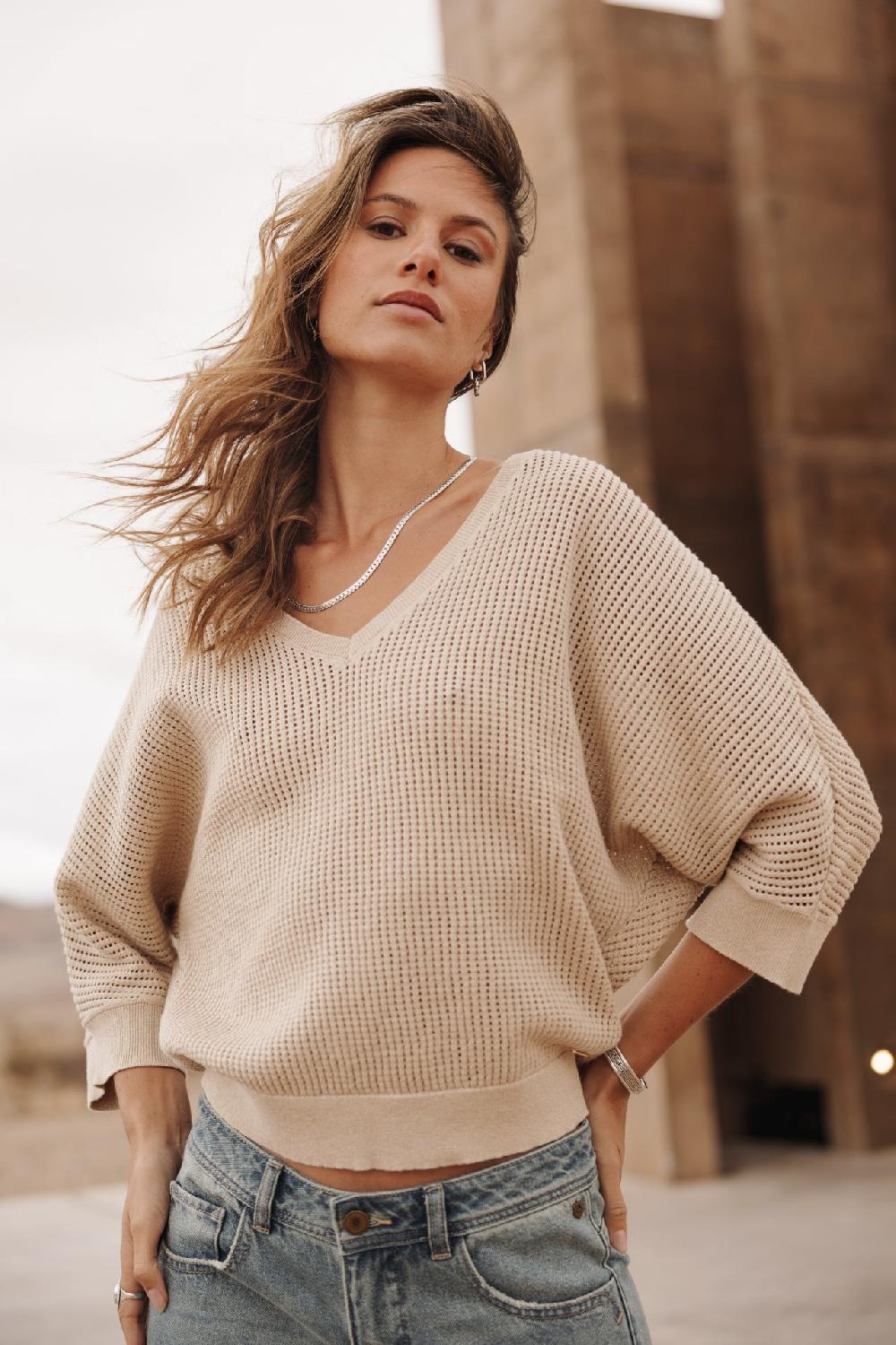 freeman t. porter Paross Pull en résille Femme gold