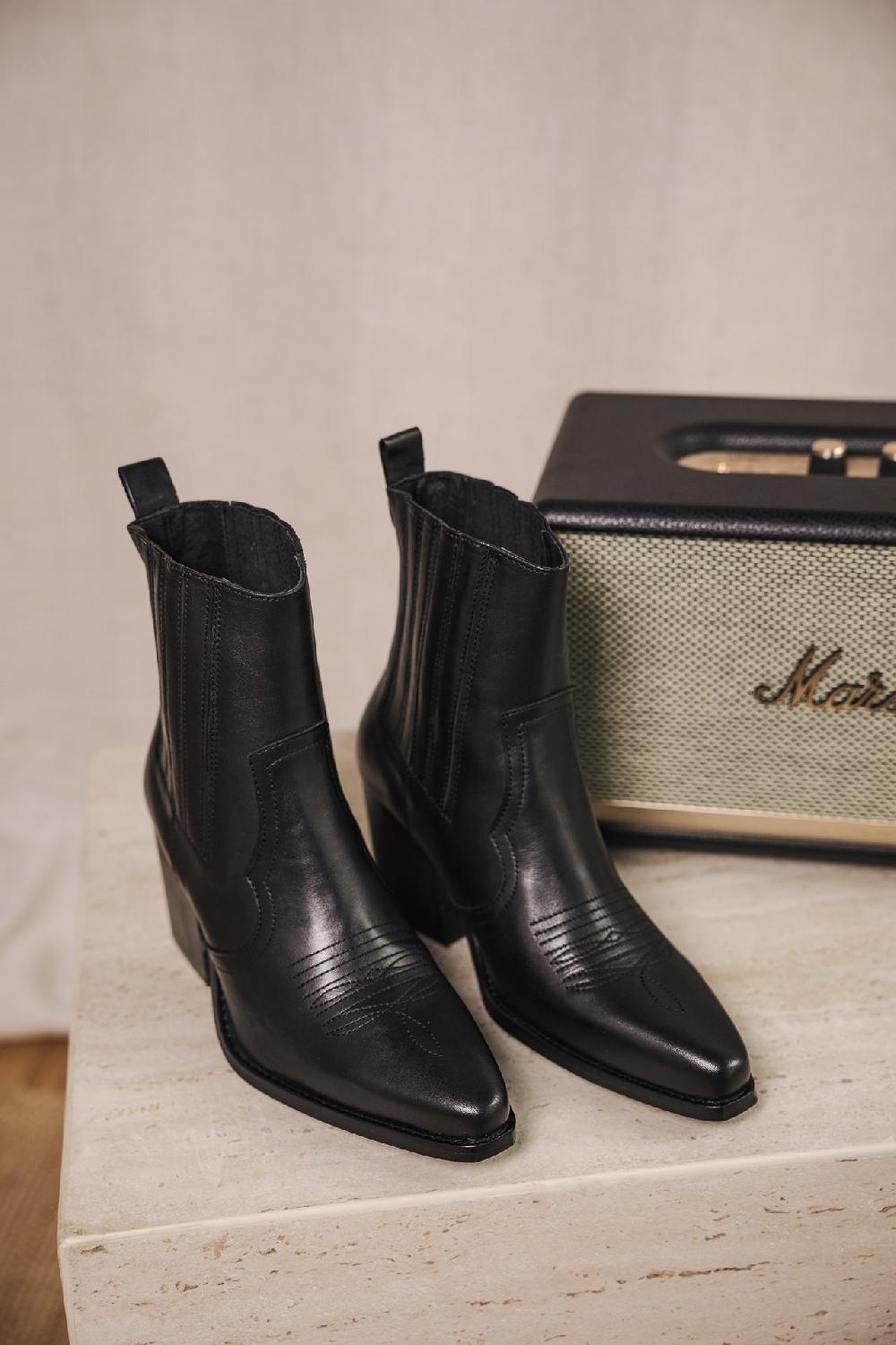 freeman t. porter Teresa Crust Santiags Femme black