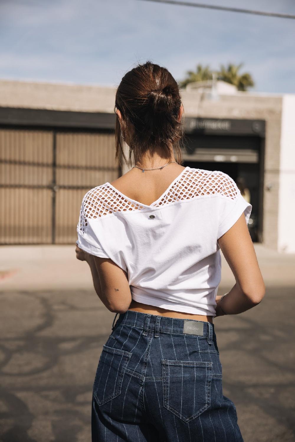 Freeman T. Porter Thomsen T-shirt Col V Femme White