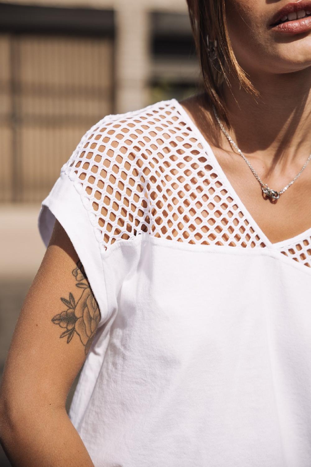 Freeman T. Porter Thomsen T-shirt Col V Femme White