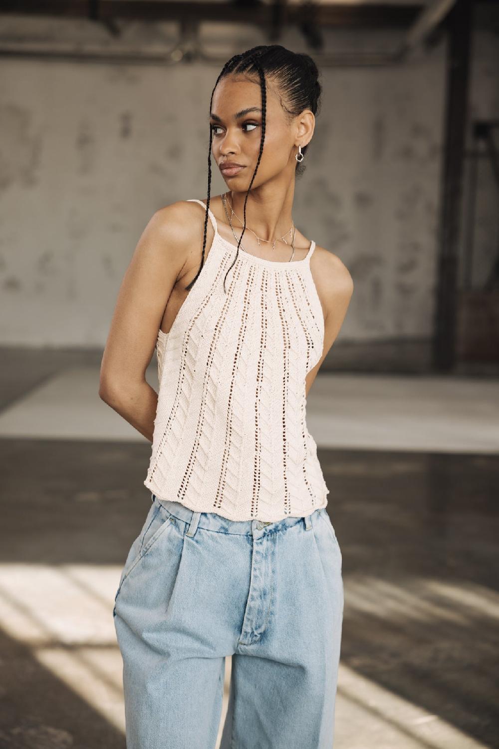 Freeman T. Porter Tinsel Top En Crochet Femme Ecru