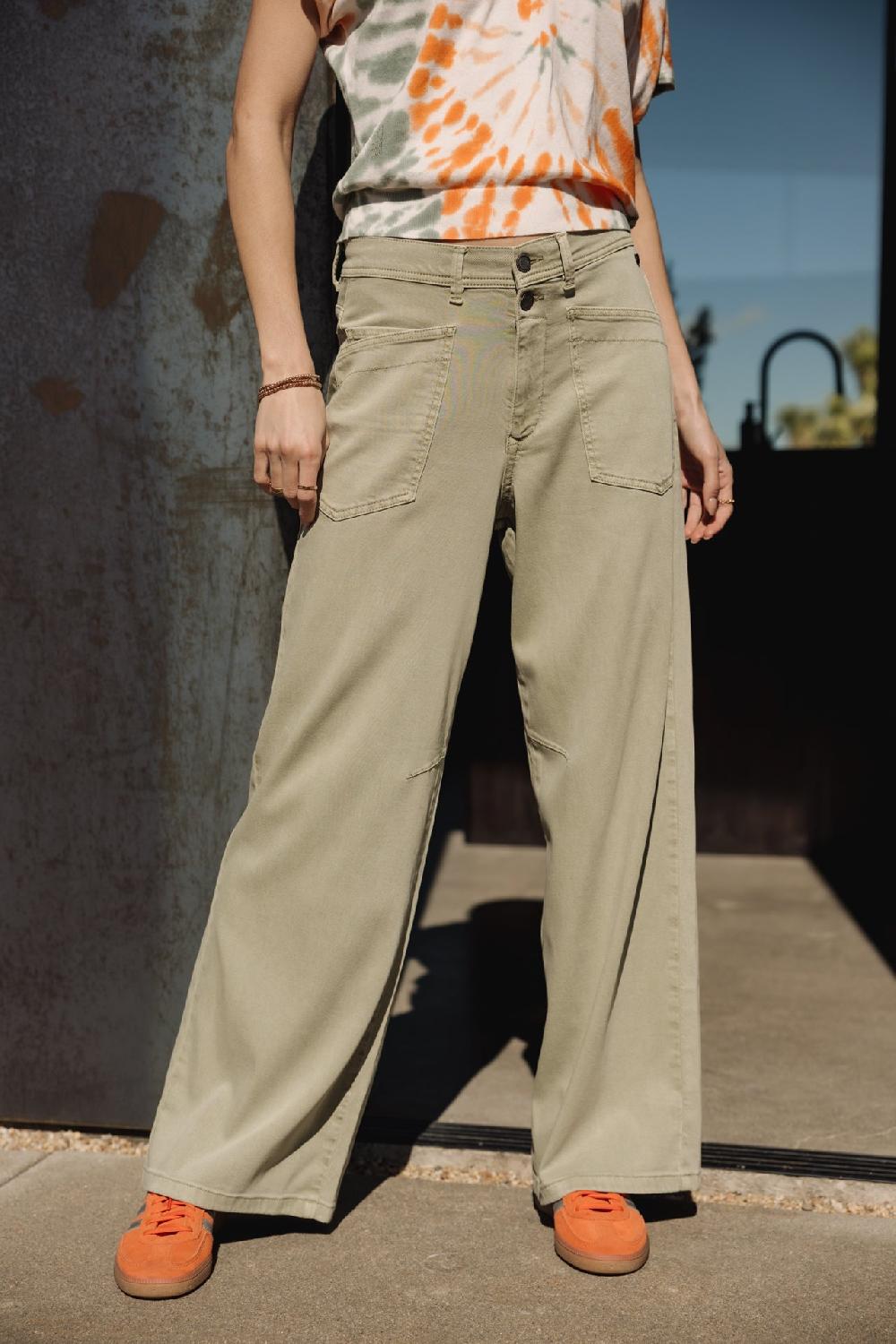 freeman t. porter Gaby Lynx Pantalon large Femme desert sage