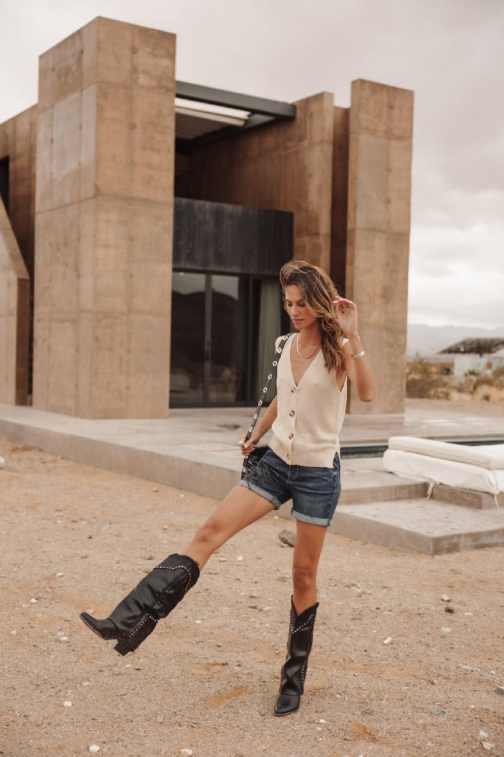 Freeman T. Porter Gira Glitter Débardeur Boutonné Femme Gold