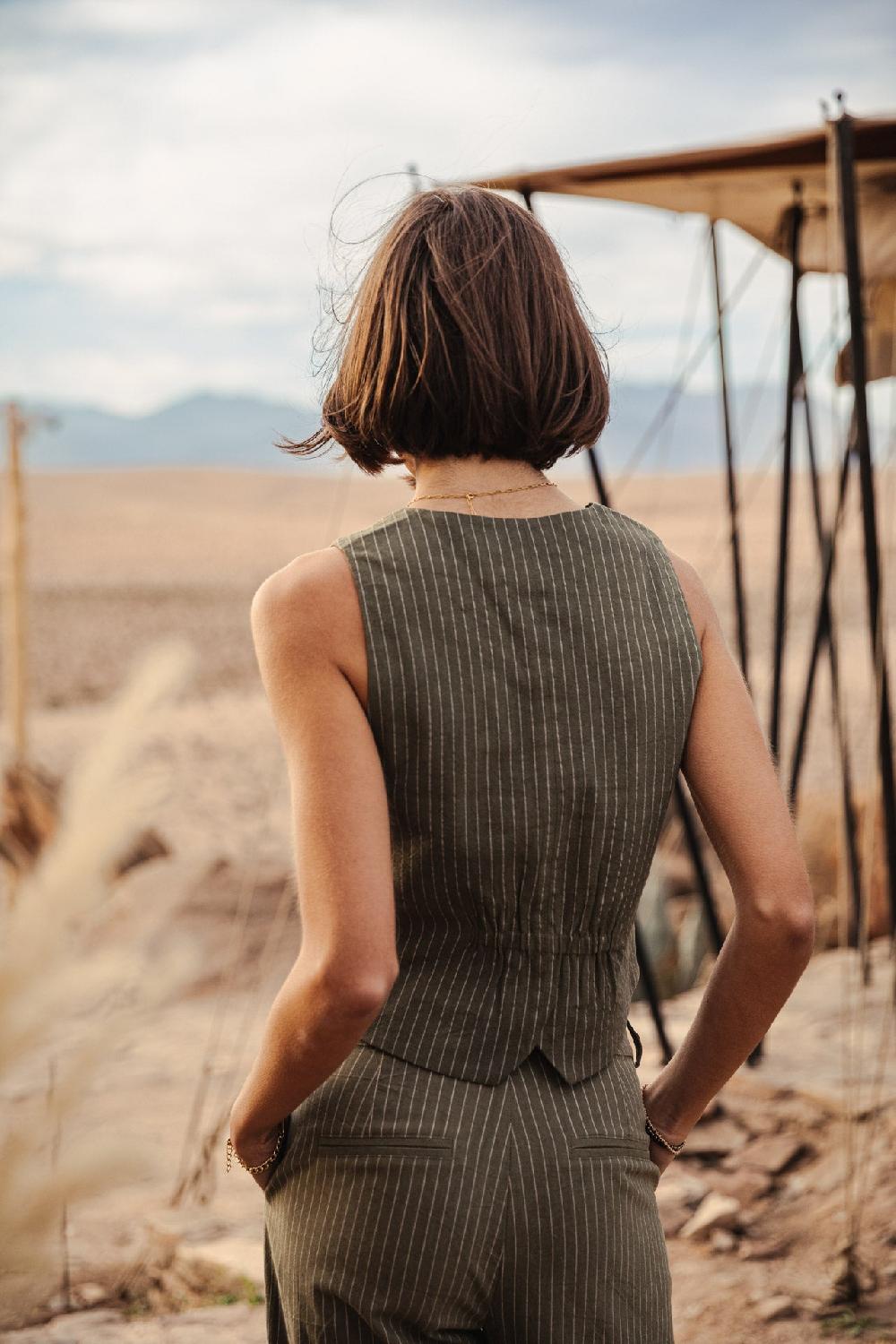 Freeman T. Porter Gladys Corsaire Gilet De Costume Femme Olivine