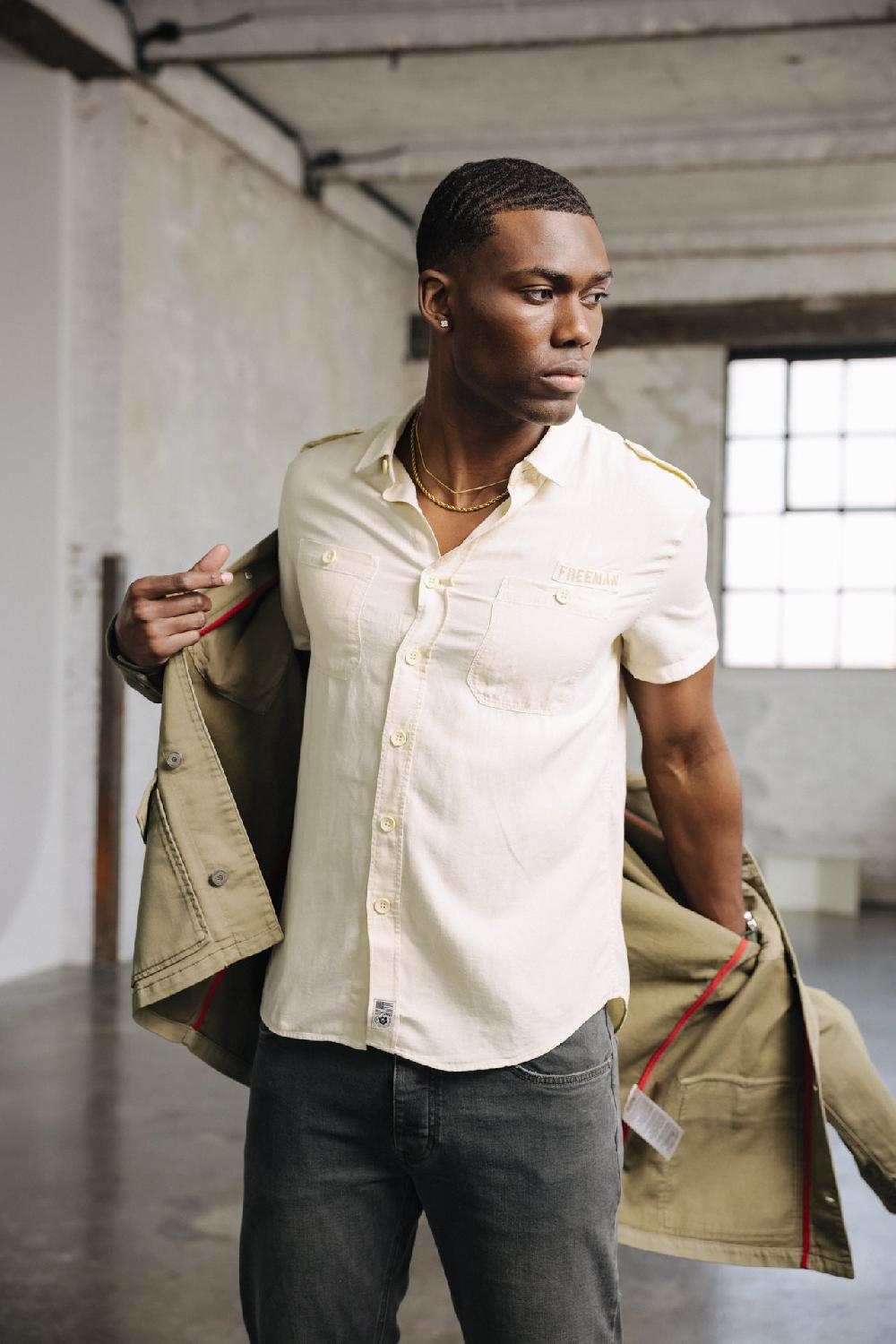 Freeman T. Porter Glenn Cosy Chemise Ajustée Homme Whitecap Gray