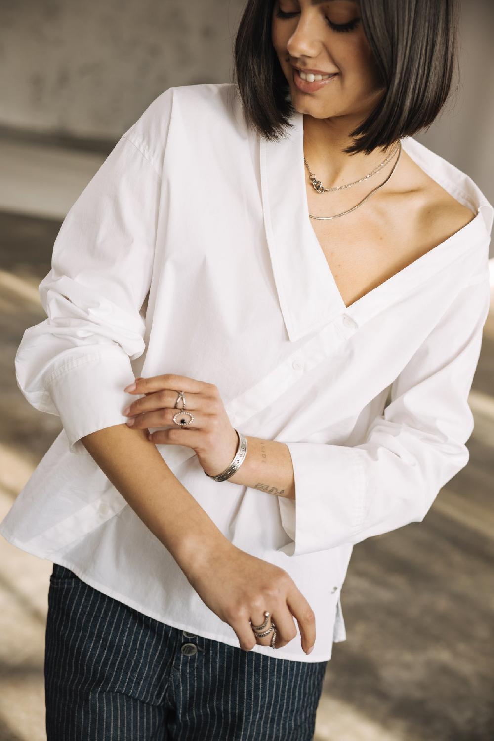 freeman t. porter Hazel Plain Chemise asymétrique Femme white