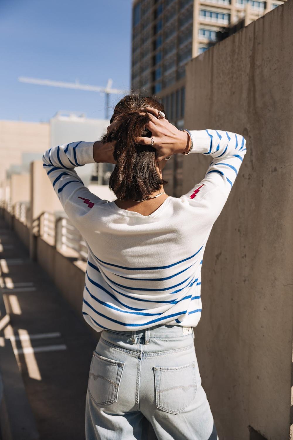 Freeman T. Porter Isabel Stripes Pull Marinière Femme Princess Blue