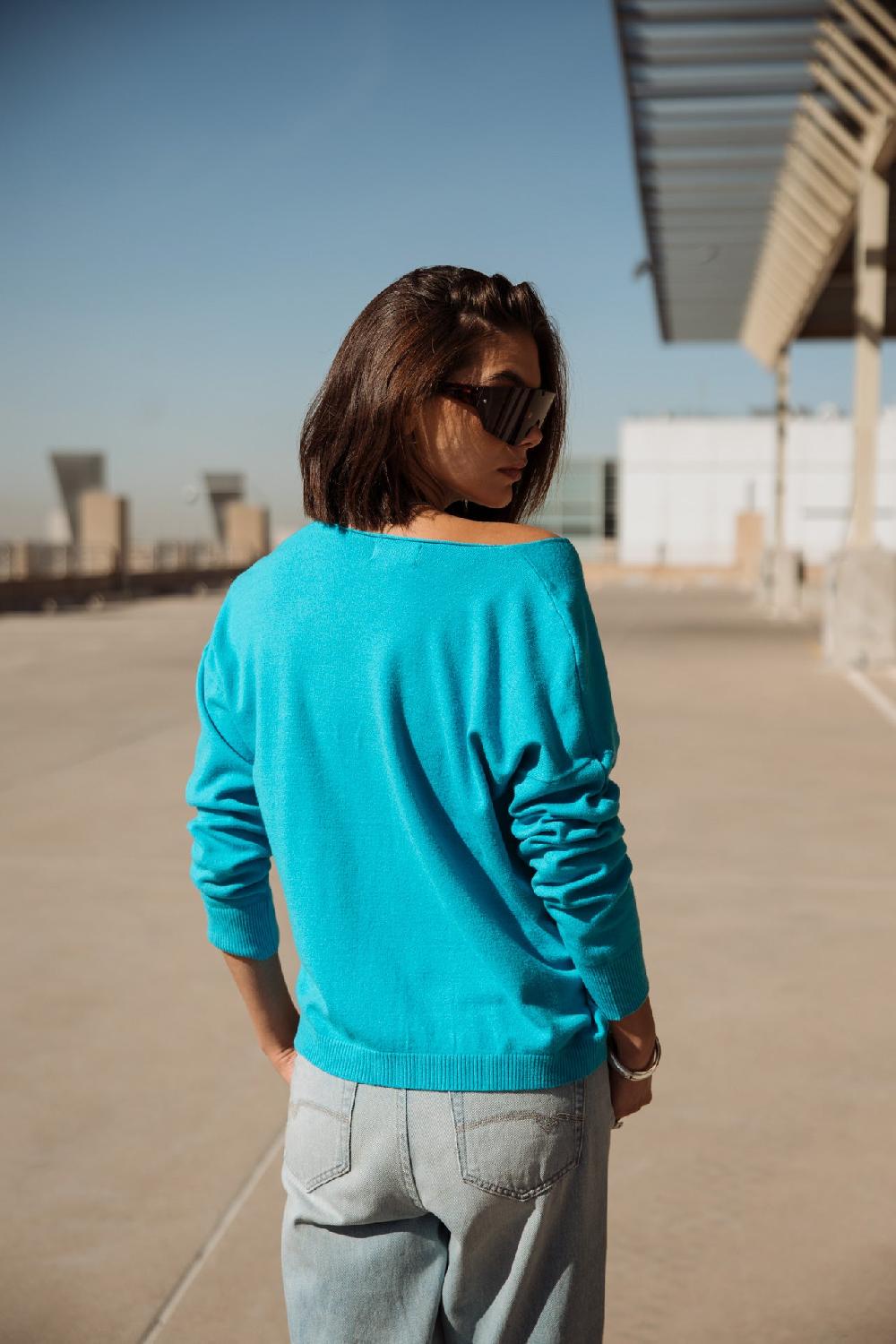 Freeman T. Porter Isabel Summer Pull Col V Femme Blue Atoll