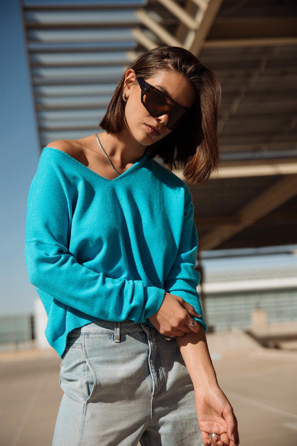 Freeman T. Porter Isabel Summer Pull Col V Femme Blue Atoll