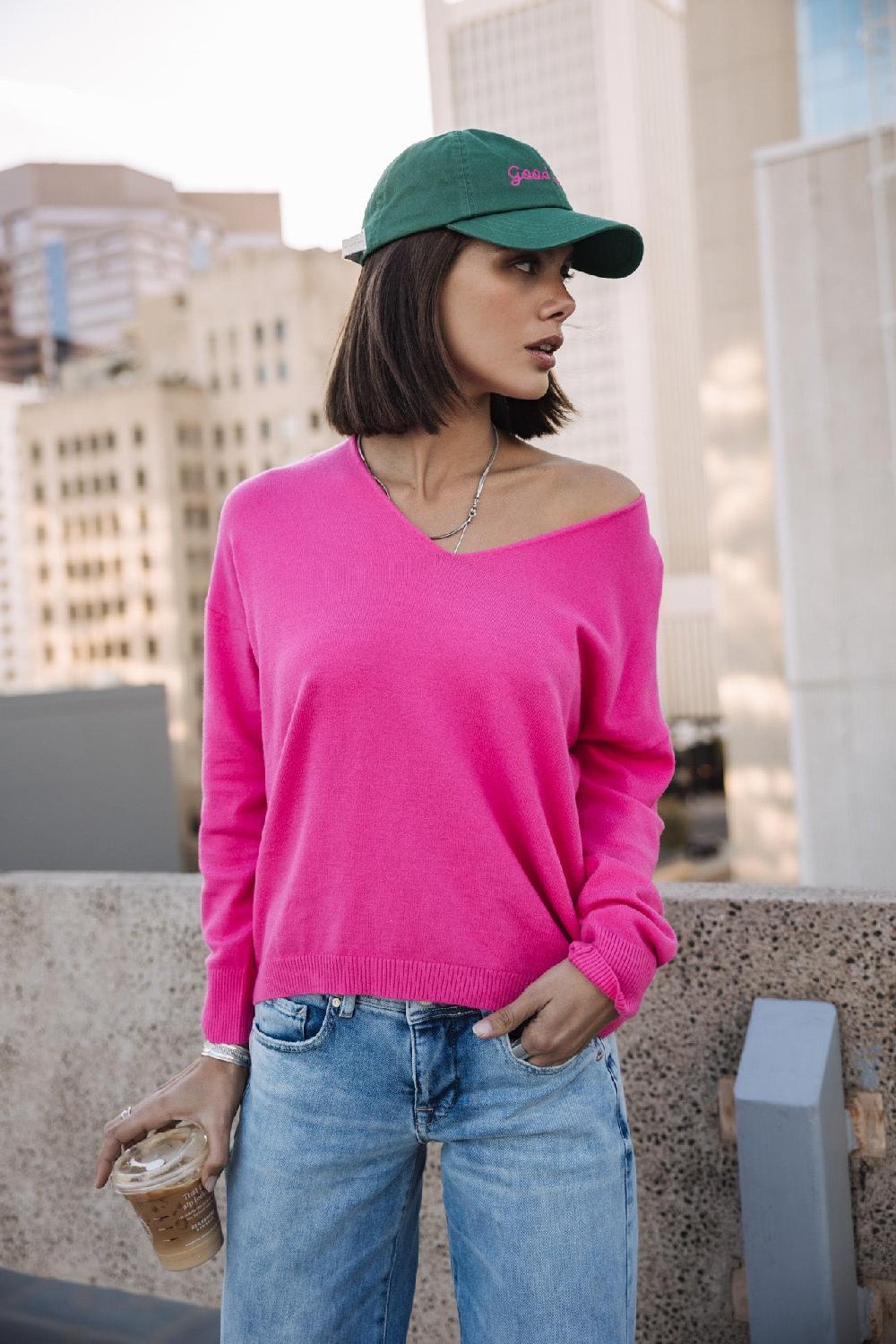 freeman t. porter Isabel Summer Pull col V Femme electric fushia