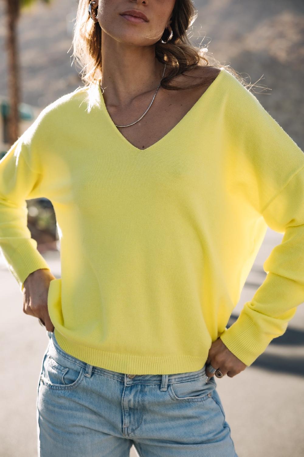 Freeman T. Porter Isabel Summer Pull Col V Femme Flashy Yellow