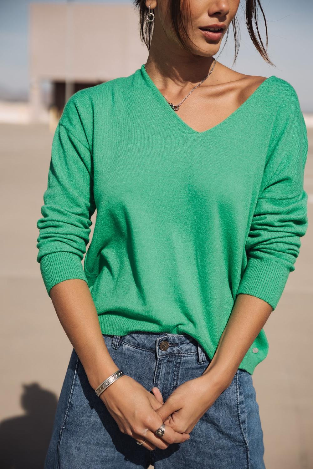 Freeman T. Porter Isabel Summer Pull Col V Femme Ming Green
