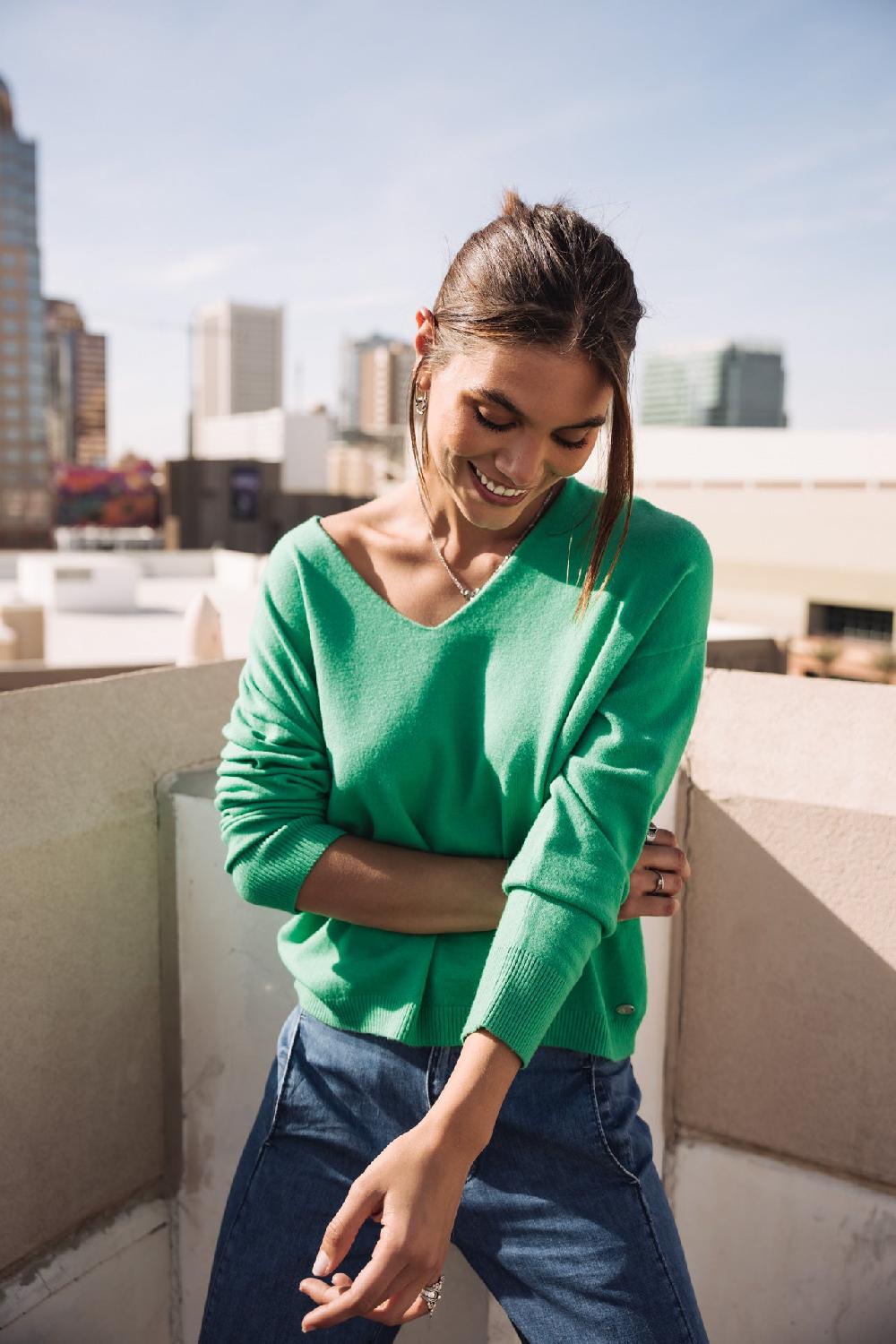 Freeman T. Porter Isabel Summer Pull Col V Femme Ming Green