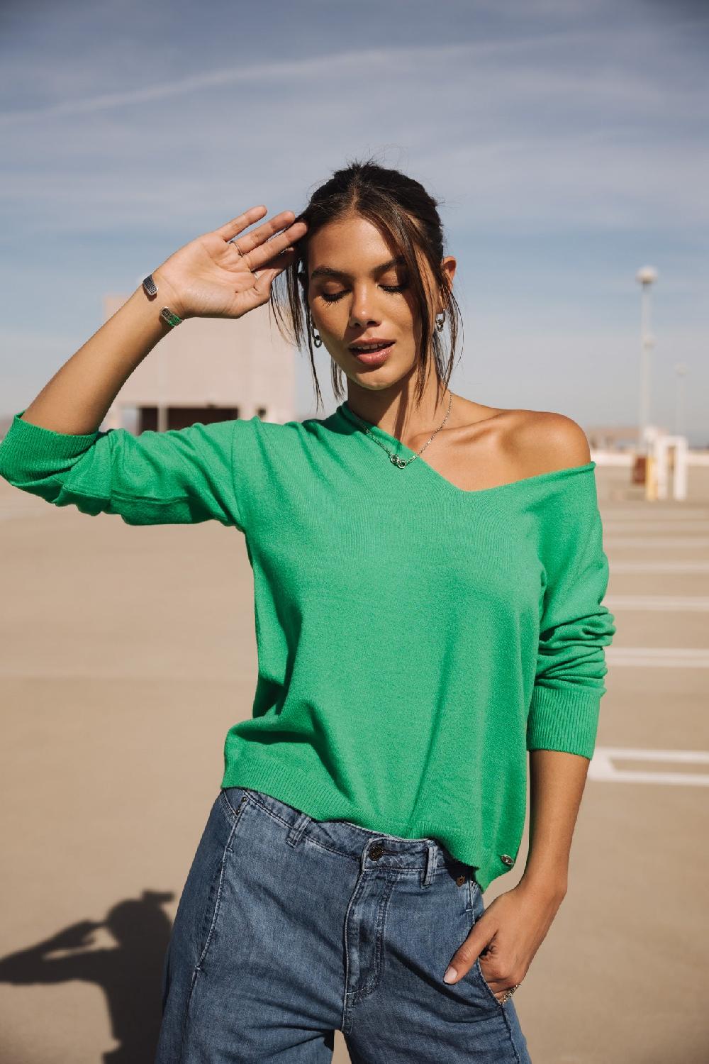 freeman t. porter Isabel Summer Pull col V Femme ming green