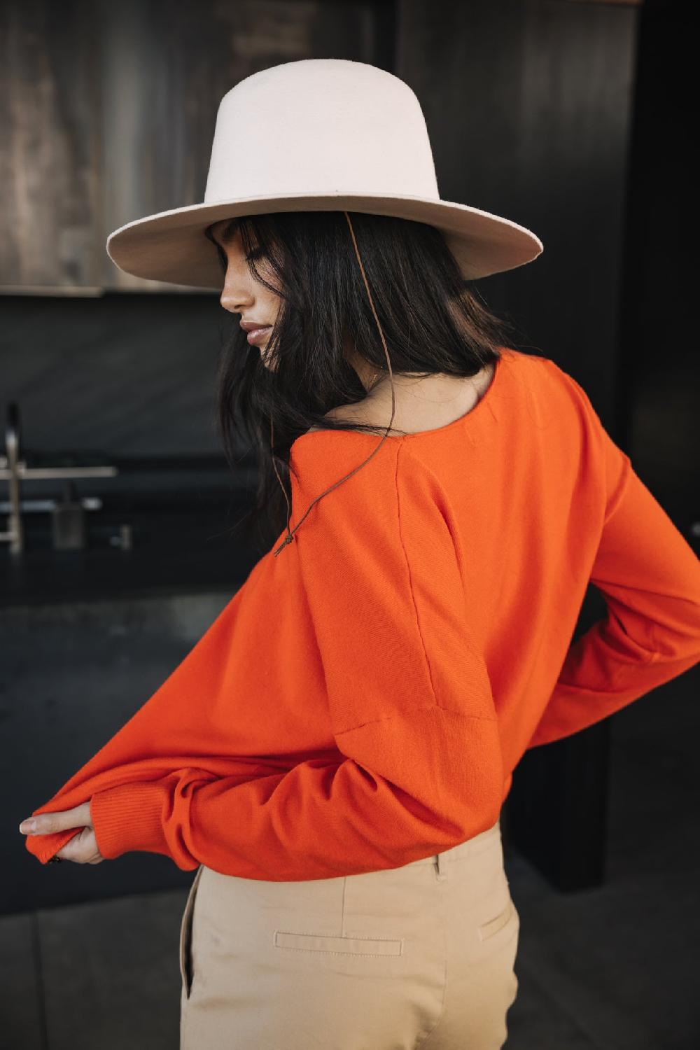 Freeman T. Porter Isabel Summer Pull Col V Femme Orange